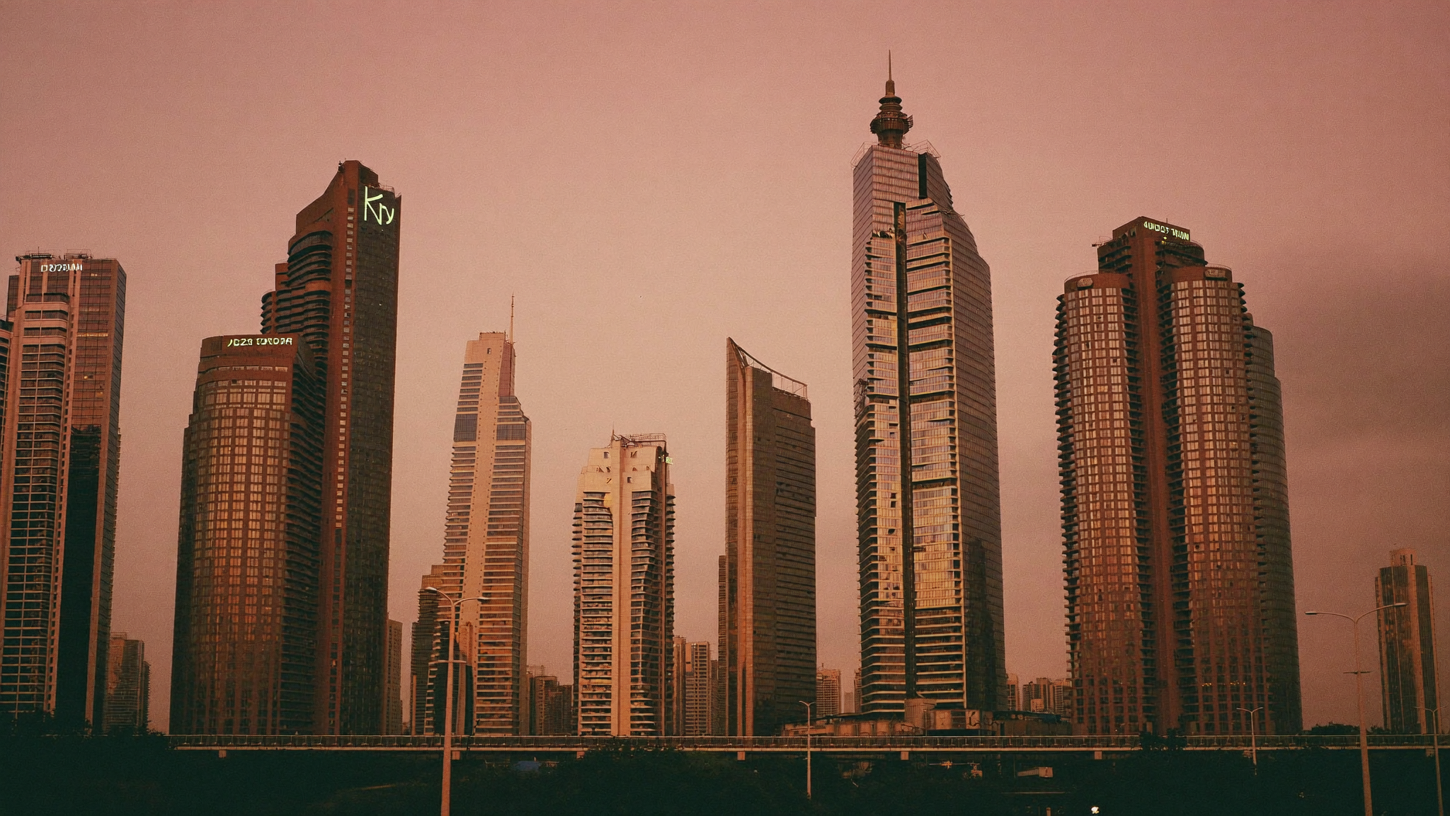 An Indian metro skyline in soft morning light