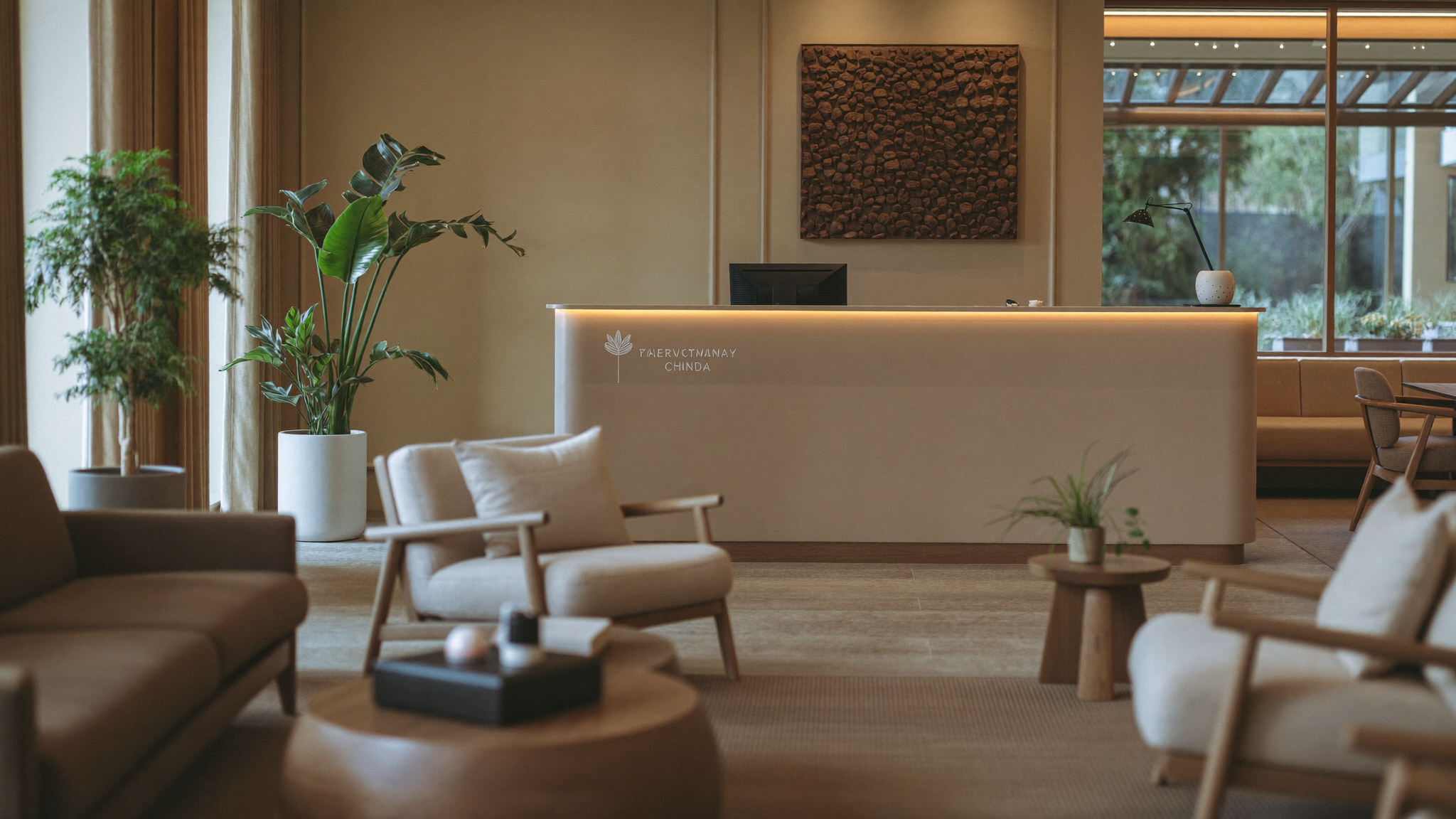 The calm reception lounge of an Aira partner centre