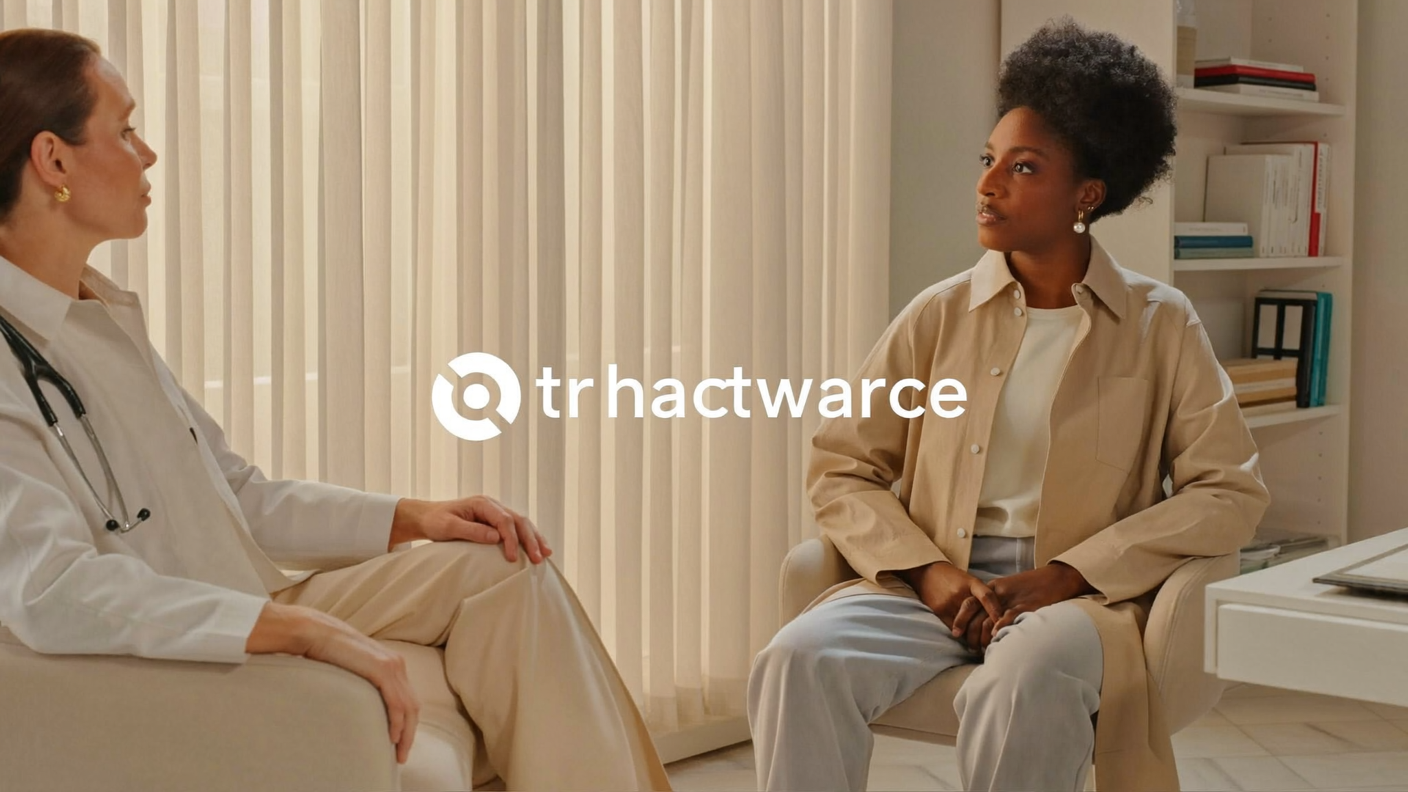 A doctor in conversation with a patient in a bright room
