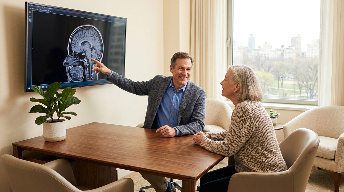 Doctor explaining MRI results to a patient